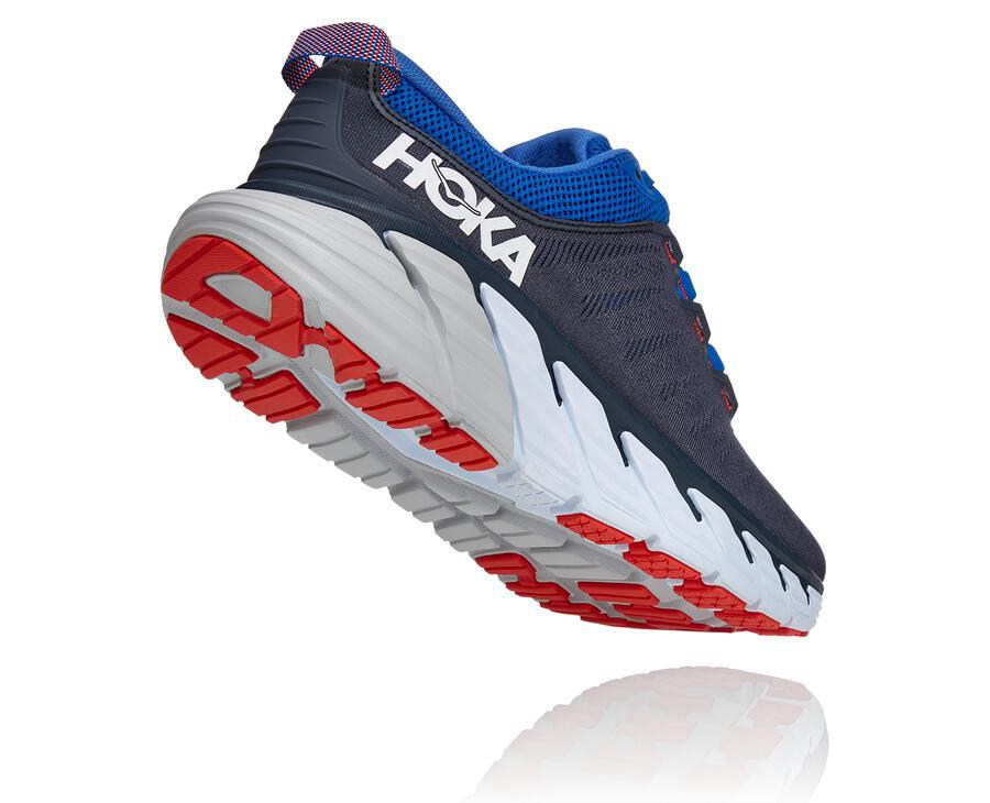 Zapatillas Running Hoka One One Hombre - Gaviota 3 - Negras/Azules - ZSR812576